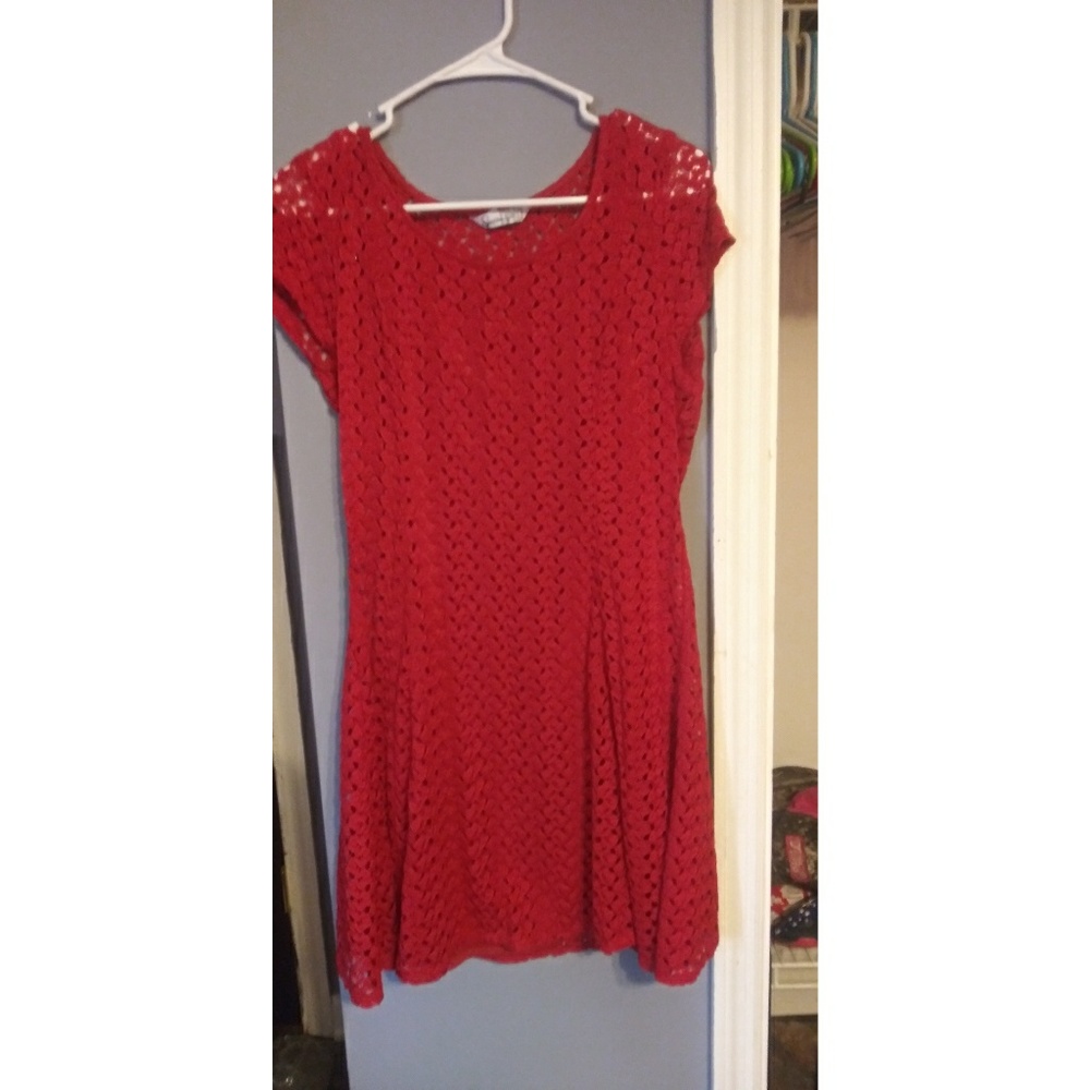 Red lace dress